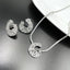 Flower Solitaire CZ Silver Anti Tarnish Necklace Earring Set Bulk