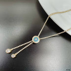 Evil Eye Solitaire CZ 18K Gold Anti Tarnish Sweater Long Necklace Bulk