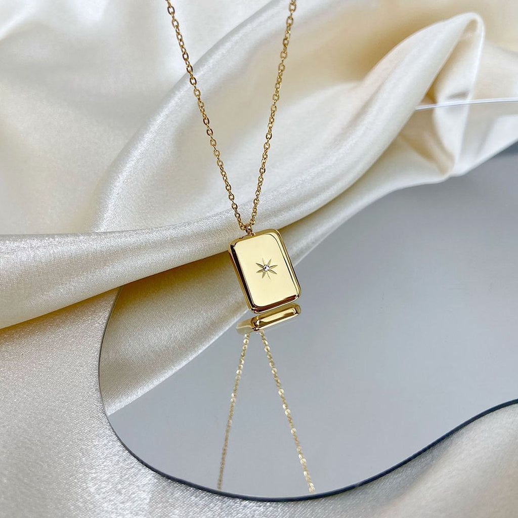 Star CZ Gold Anti Tarnish Stainless Steel Necklace Pendant Chain Bulk