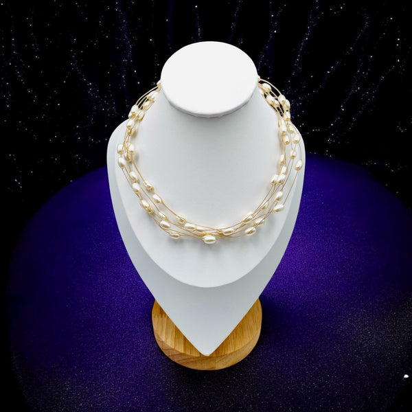 Simple Pearl White 18K Gold Anti Tarnish Layer Necklace For Women Secondary image