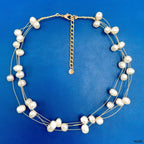 White 18K Gold Anti Tarnish Pearl Layer Necklace For Women Bulk