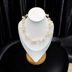 White 18K Gold Anti Tarnish Pearl Layer Necklace For Women Bulk