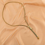 Long Black 18K Gold Anti Tarnish Zip Chain Necklace For Women Bulk