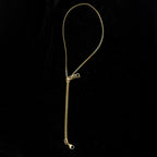 Long Black 18K Gold Anti Tarnish Zip Chain Necklace For Women Bulk