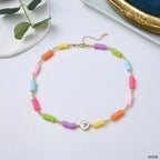 Heart Rainbow Multi 18K Gold Beads Anti Tarnish Beads Necklace Bulk