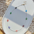 Evil Eye Rainbow Multi 18K Gold Beads Anti Tarnish Beads Necklace Bulk