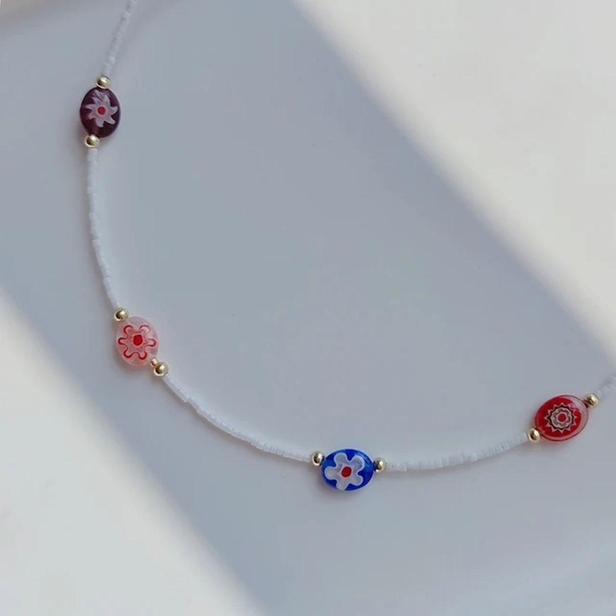 Evil Eye Rainbow Multi 18K Gold Beads Anti Tarnish Beads Necklace Bulk Secondary image