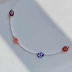 Evil Eye Rainbow Multi 18K Gold Beads Anti Tarnish Beads Necklace Bulk