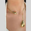 Dual Tear Drop Headphone Hasli 18K Gold Anti Tarnish Necklace Bulk