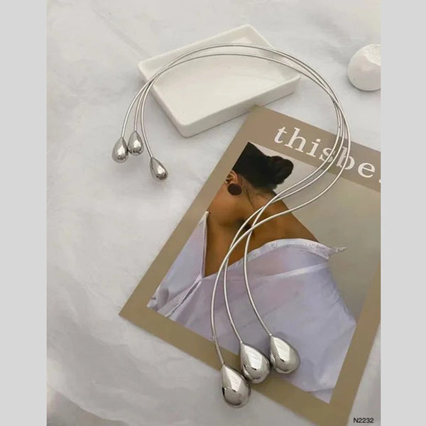 Dual Tear Drop Headphone Hasli 18K Gold Anti Tarnish Necklace Bulk Secondary image