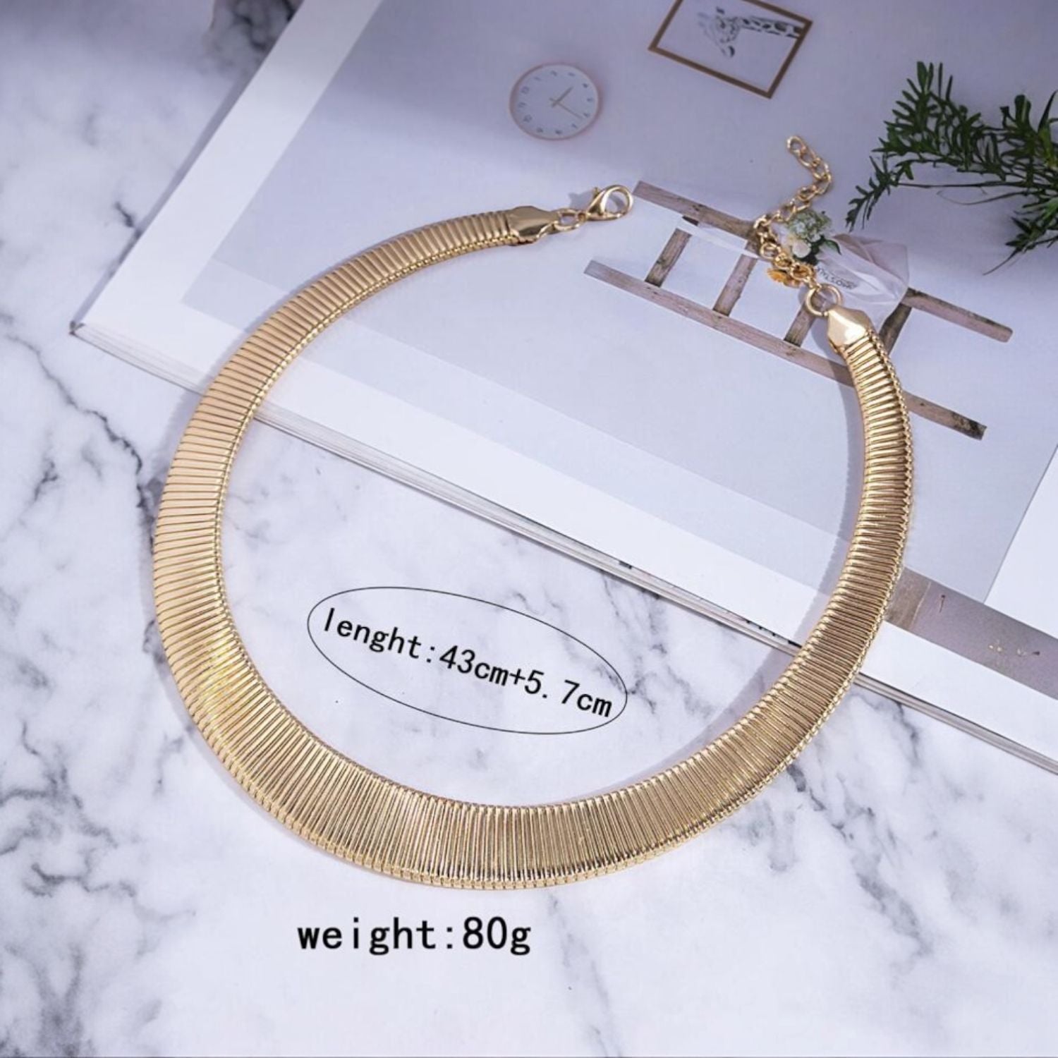 Snake 18K Gold Anti Tarnish Choker Hasli Necklace For Women Bulk