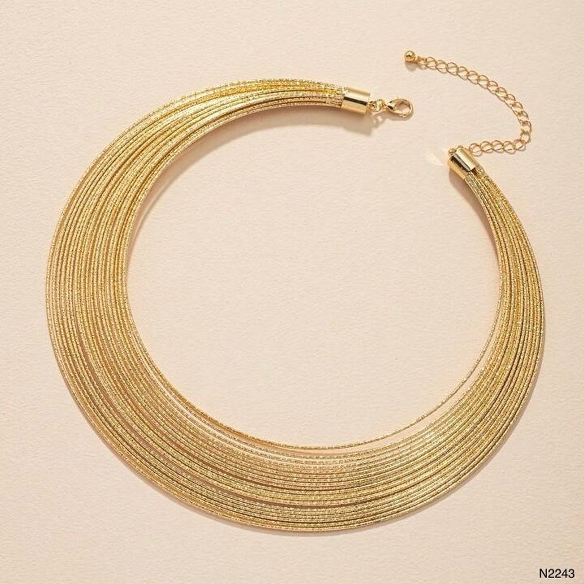 Layer 18K Gold Anti Tarnish Choker Hasli Necklace For Women Bulk Secondary image