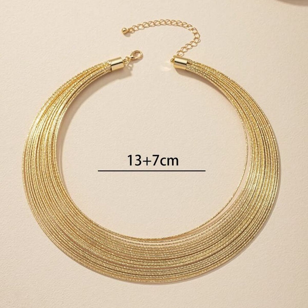 Layer 18K Gold Anti Tarnish Choker Hasli Necklace For Women Bulk