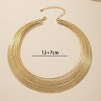 Layer 18K Gold Anti Tarnish Choker Hasli Necklace For Women Bulk