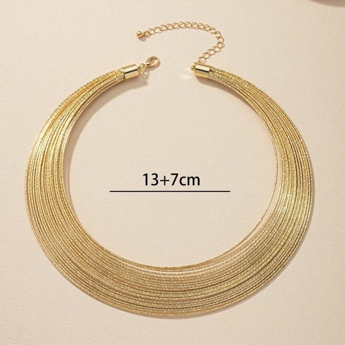 Layer 18K Gold Anti Tarnish Choker Hasli Necklace For Women Bulk