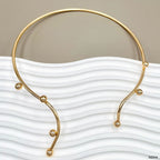 Soiled Question Mark 18K Gold Anti Tarnish Long Hasli Necklace Bulk