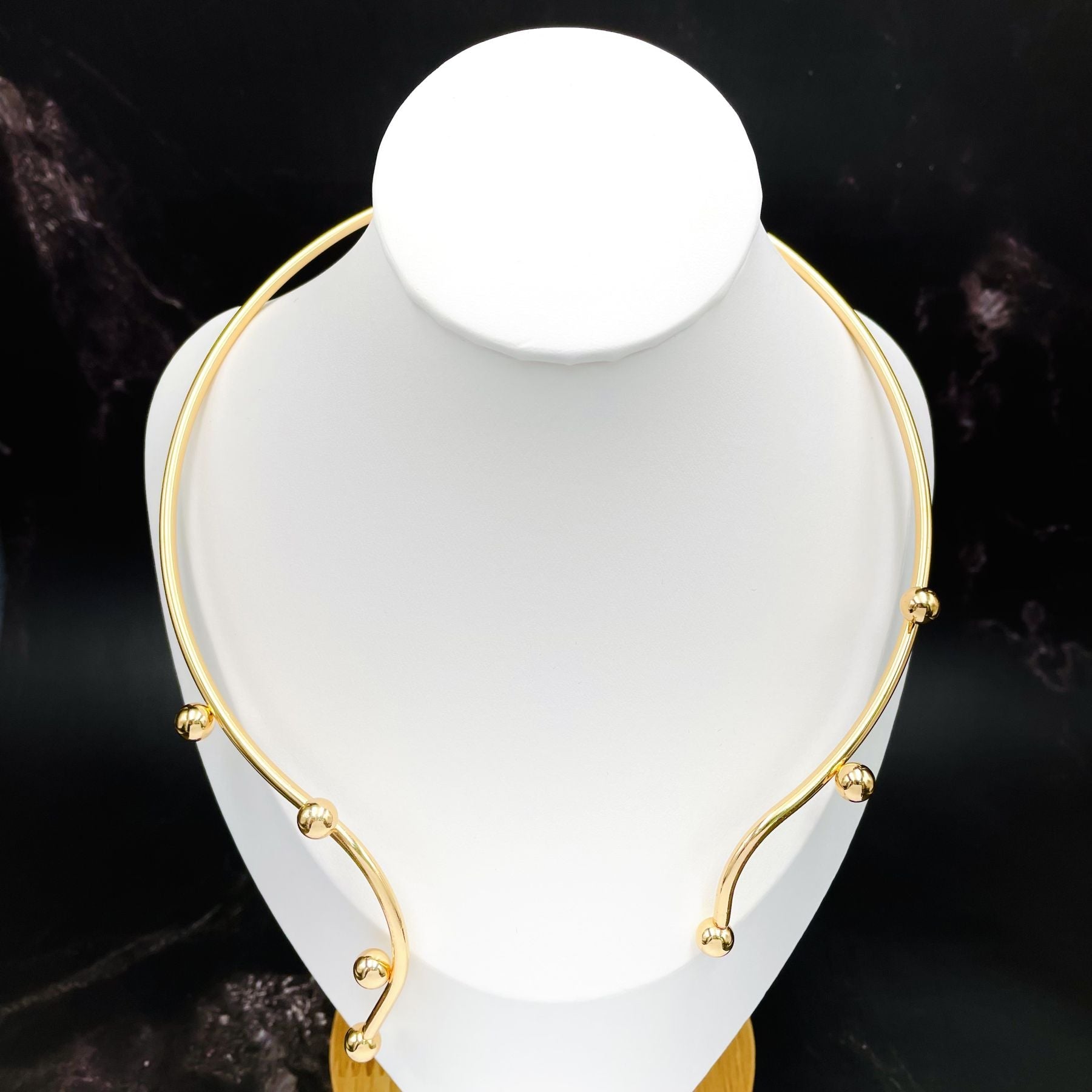 Soiled Question Mark 18K Gold Anti Tarnish Long Hasli Necklace Bulk