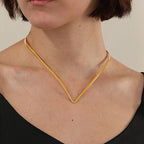Slim V Shape Silver Anti Tarnish Hasli Necklace For Women Bulk
