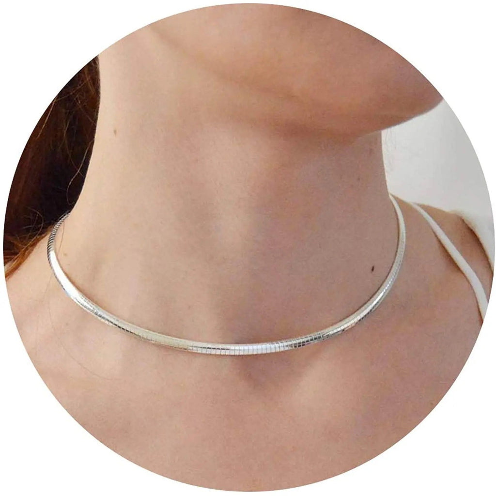 Silver Anti Tarnish Snake Choker Hasli Necklace For Women Bulk