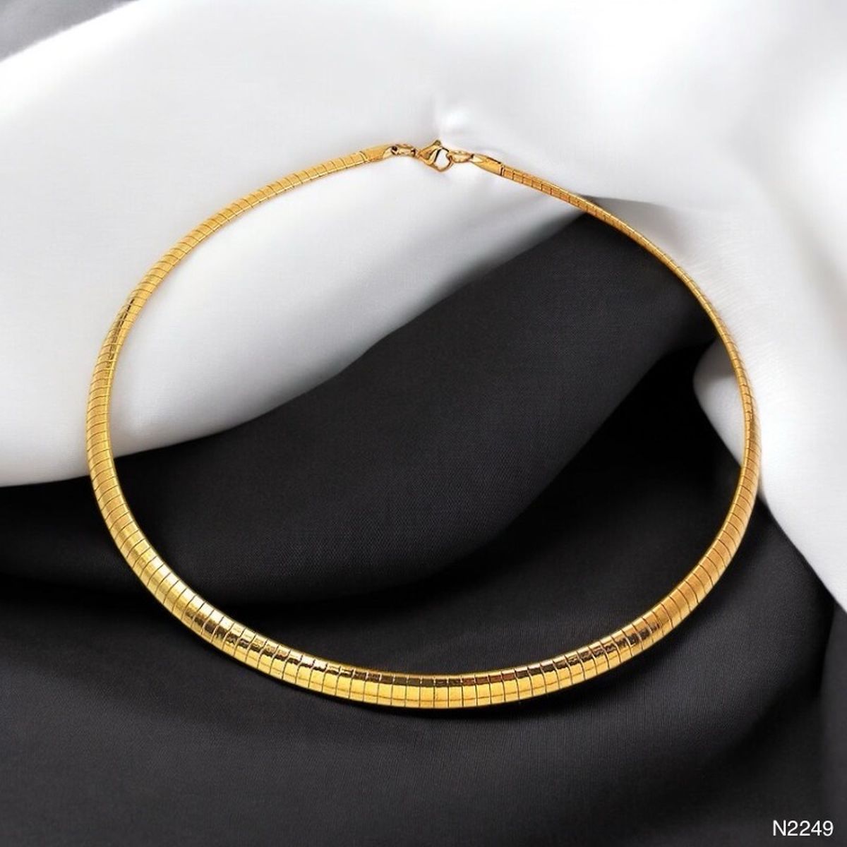 Snake Stainless Steel 18K Gold Anti Tarnish Choker Hasli Necklace Bulk Main image
