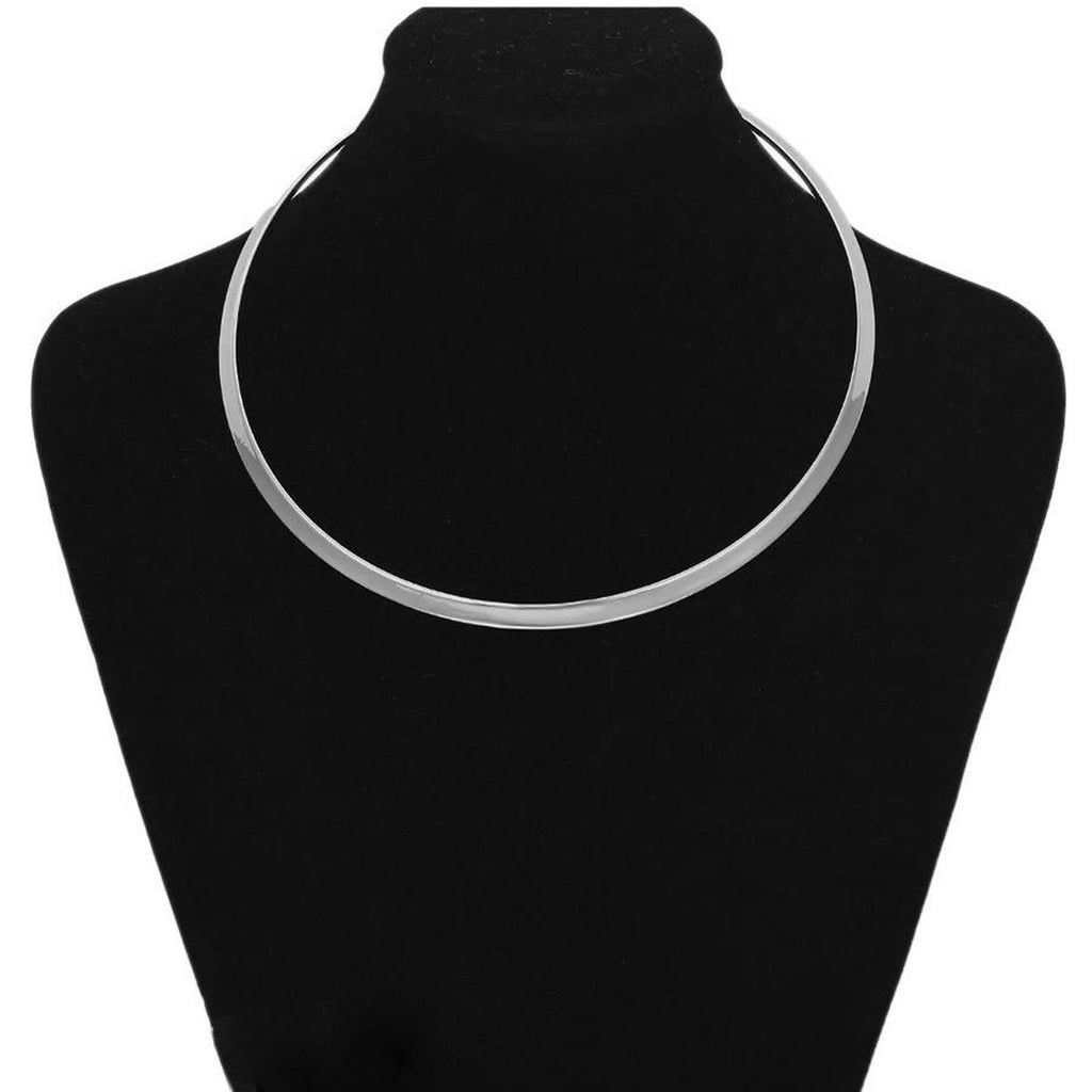 Round Silver Anti Tarnish Collar Hasli Necklace For Women Bulk