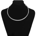 Round Silver Anti Tarnish Collar Hasli Necklace For Women Bulk