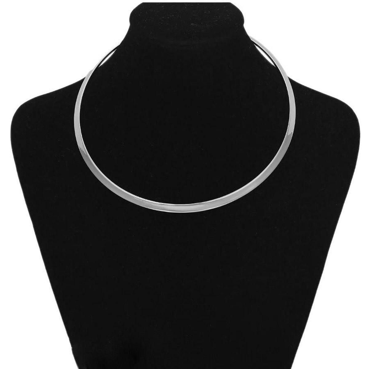Round Silver Anti Tarnish Collar Hasli Necklace For Women Bulk