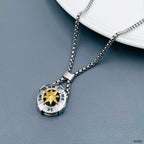 Star Wheel Silver 18K Gold Stainless Steel Necklace Pendant Chain Bulk