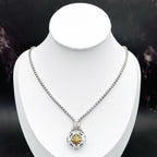 Star Wheel Silver 18K Gold Stainless Steel Necklace Pendant Chain Bulk