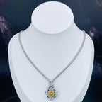Wheel Silver 18K Gold Stainless Steel Necklace Pendant Chain Men Bulk