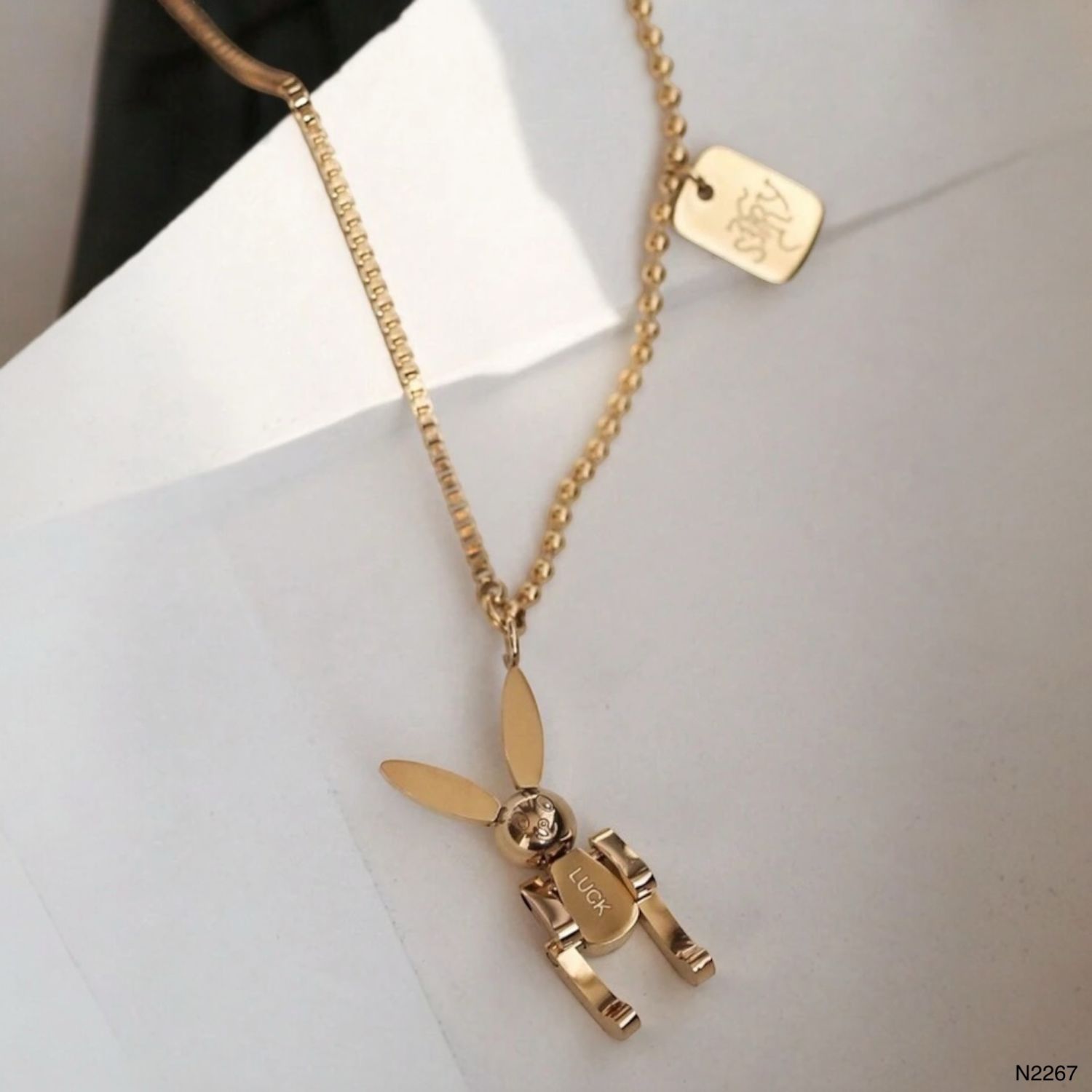 Bunny Rabbit 18K Gold Stainless Steel Anti Tarnish Necklace Women Bulk Main image