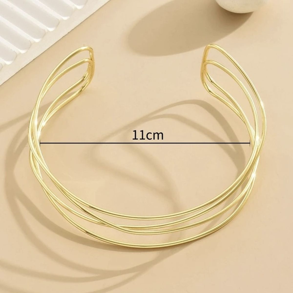 Cross Over 18K Gold Iron Collar Hasli Necklace For Women Bulk