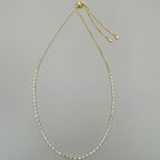 Baguette Solitaire Cubic Zirconia 18K Gold Anti Tarnish Necklace Bulk