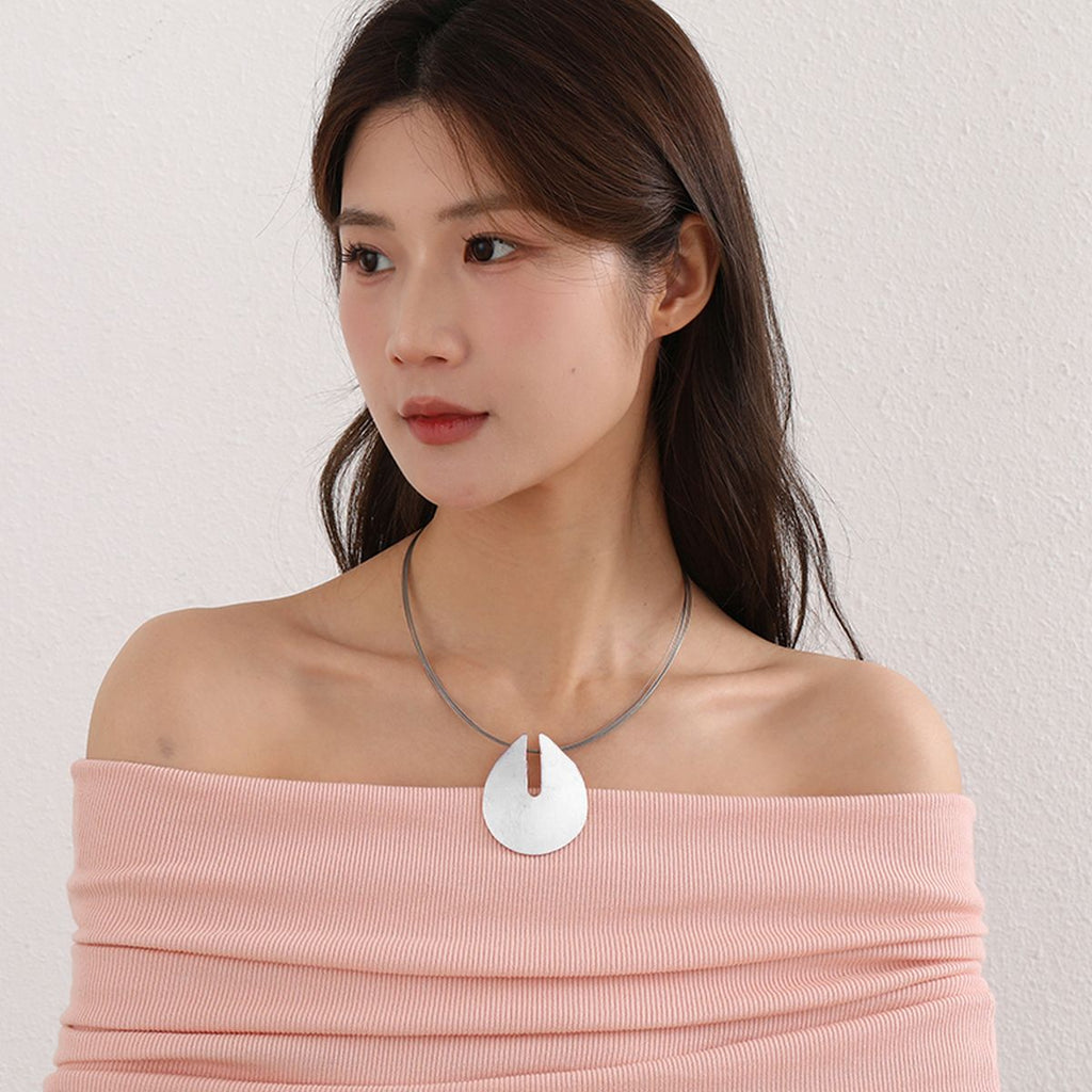 Drop Grey Silver Anti Tarnish Heavy Necklace For Women Bulk