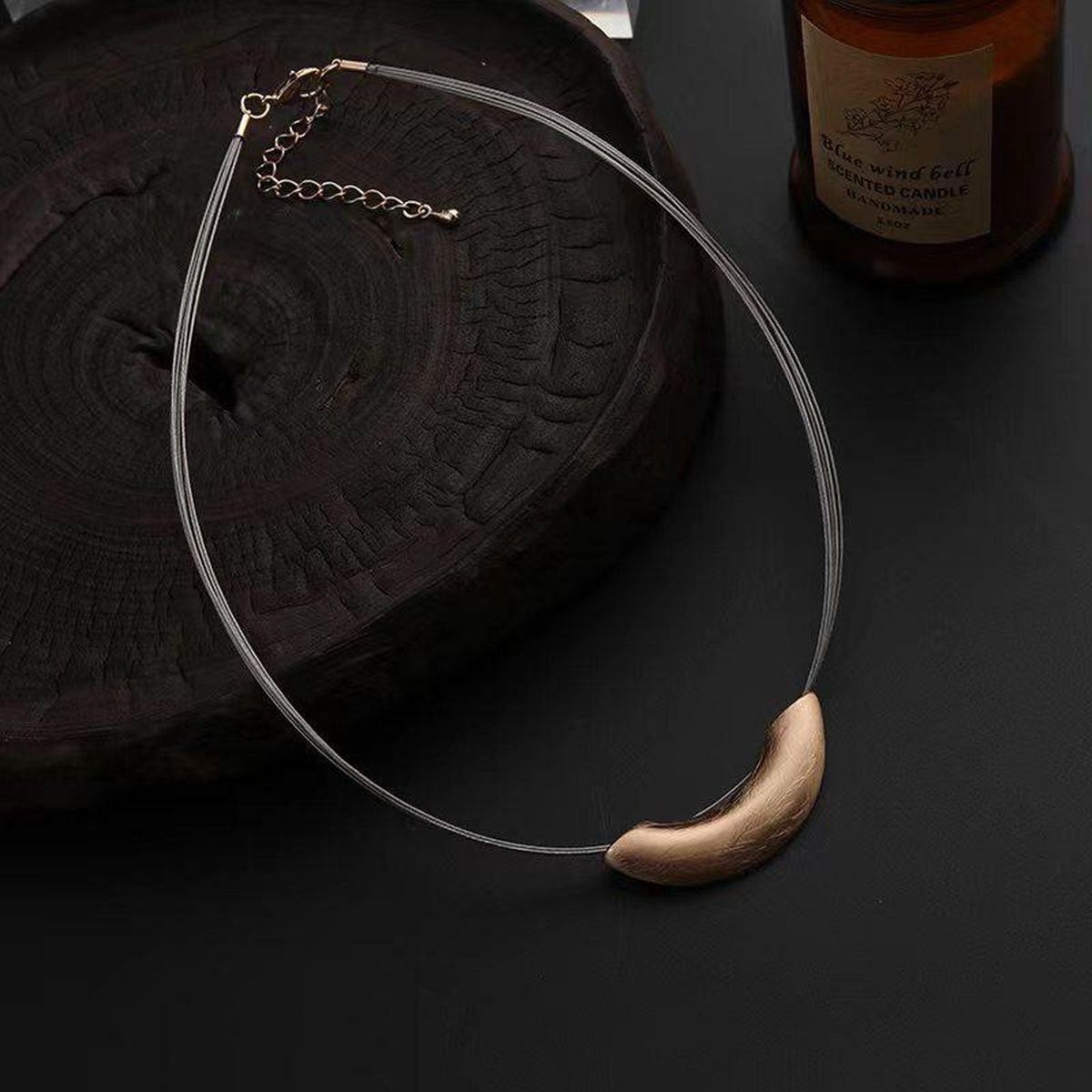 Pipe Grey Rose Gold Anti Tarnish Necklace For Women Bulk Main image
