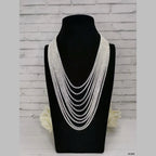 Layered Rhinestone Silver Anti Tarnish Necklace For Women Bulk