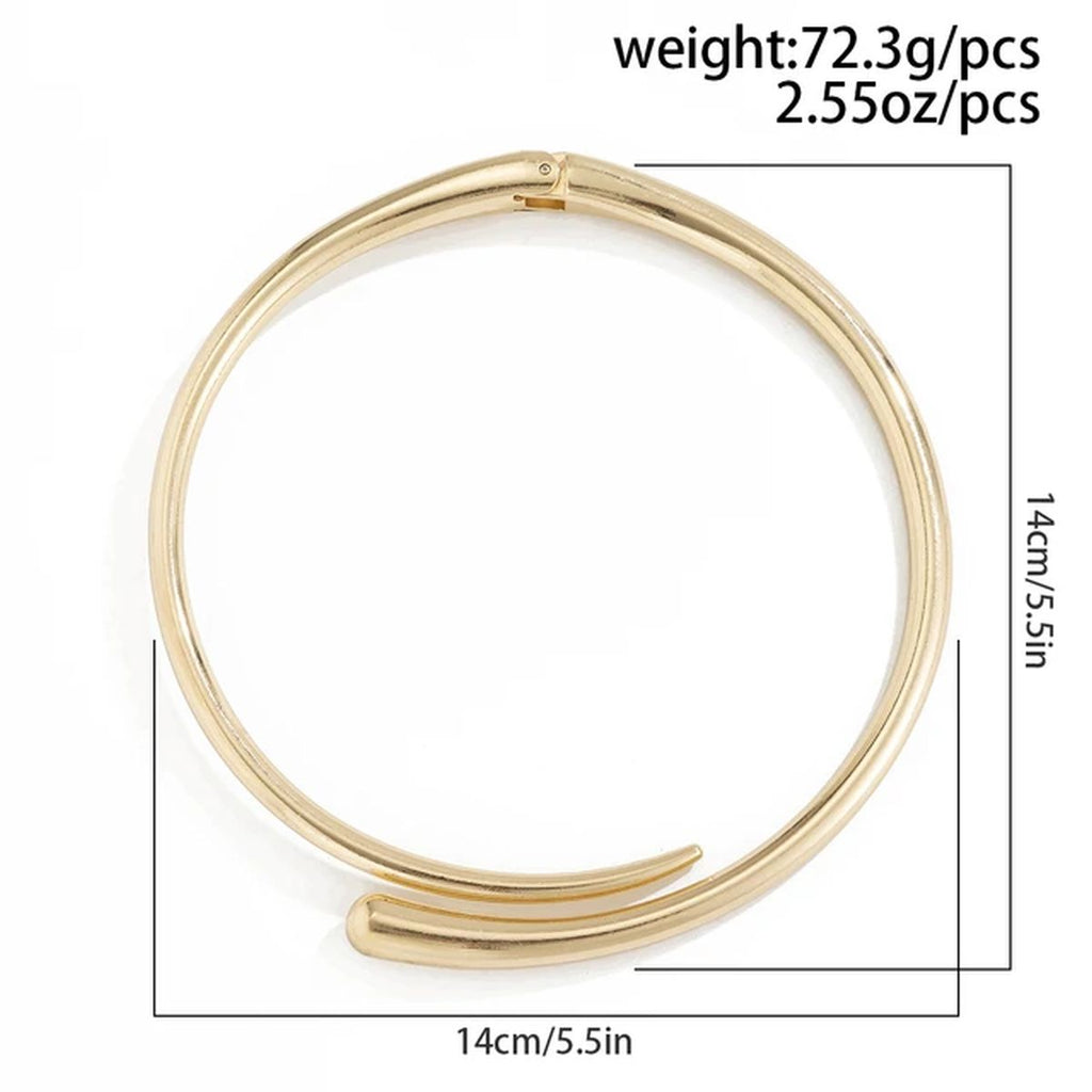 18K Gold Anti Tarnish Collar Hasli Necklace For Women