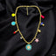 Colorful Enamel Charms 18K Gold Anti Tarnish Ball Chain Necklace Bulk