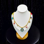 Colorful Enamel Charms 18K Gold Anti Tarnish Ball Chain Necklace Bulk