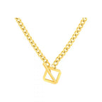 Square Toggle 18K Gold Anti Tarnish Curb Chain Necklace For Women
