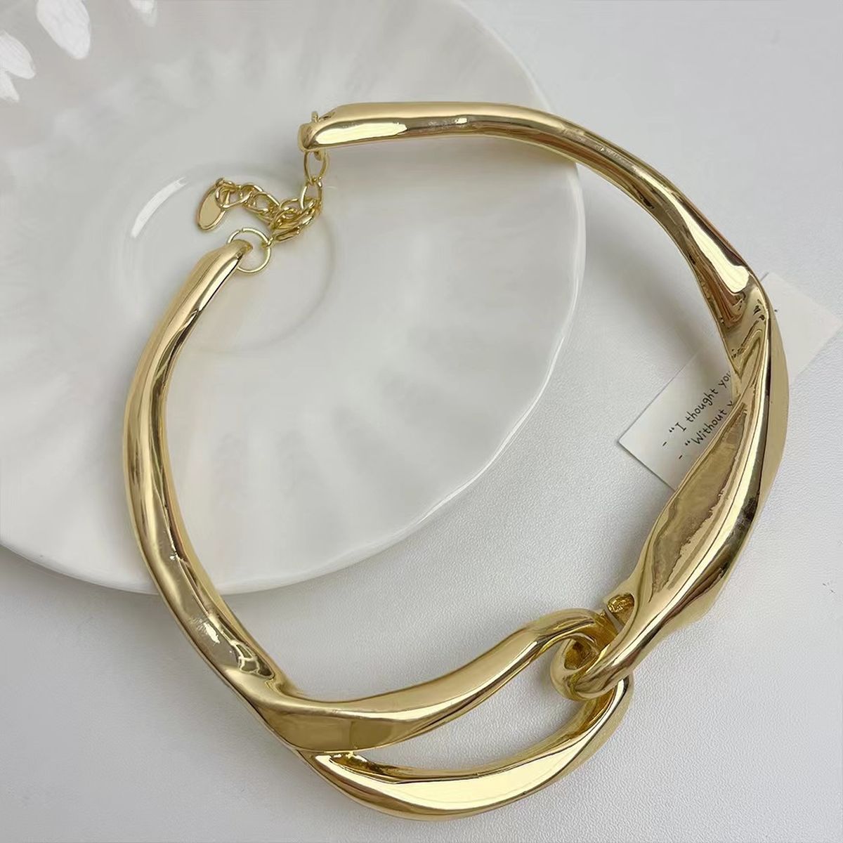 CZ 18K Gold Anti Tarnish Hasli Thick Choker Necklace For Women Bulk Main image
