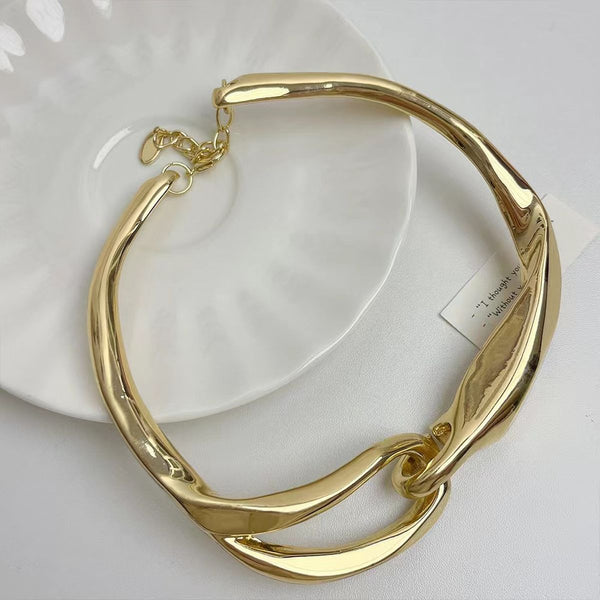 CZ 18K Gold Anti Tarnish Hasli Thick Choker Necklace For Women Bulk Main image