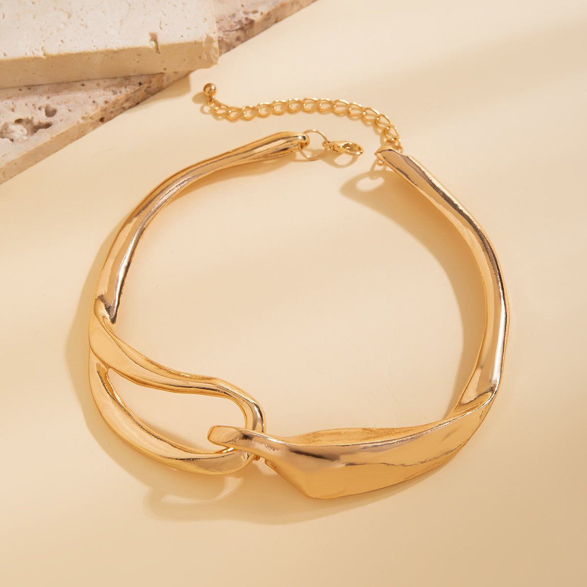 CZ 18K Gold Anti Tarnish Hasli Thick Choker Necklace For Women Bulk