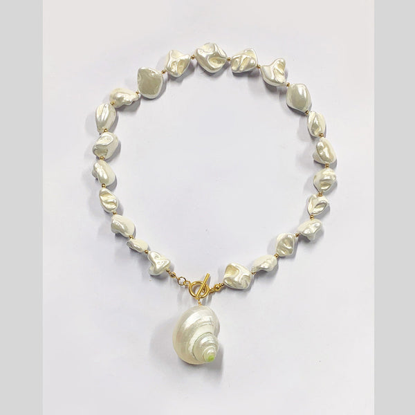 Conch Shell Pearl White 18K Gold Anti Tarnish Necklace For Women Bulk Main image