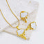 Cloud Mother Of Pearl White 18K Gold Stainless Steel Anti Tarnish Snake Chain Pendant Earring Set For Women