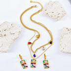 Multi Gold Stainless Steel Anti Tarnish Necklace Earring Set Kids Bulk