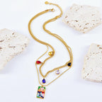 Multi Gold Stainless Steel Anti Tarnish Necklace Earring Set Kids Bulk