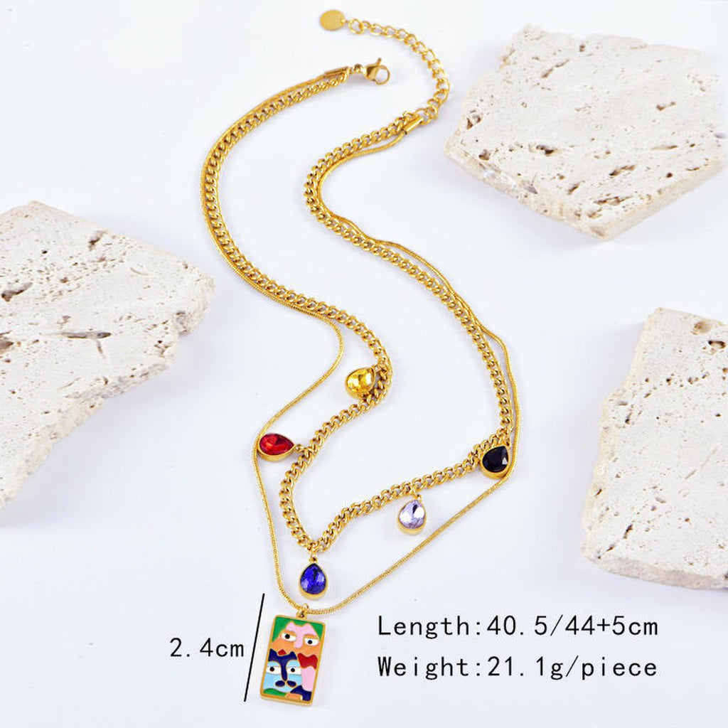 Multi Gold Stainless Steel Anti Tarnish Necklace Earring Set Kids Bulk