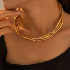 Twisted Snake 18K Gold Anti Tarnish Necklace For Women Bulk