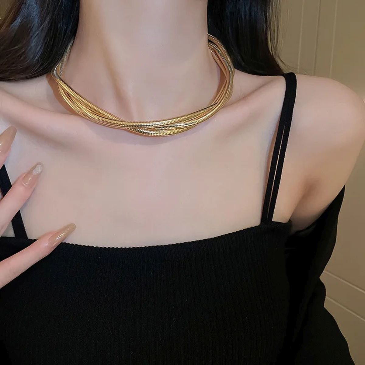 Twisted Snake 18K Gold Anti Tarnish Necklace For Women Bulk